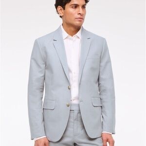 Abercrombie & Fitch Collins Suit Light Blue Men's linen Jacket and Pants
